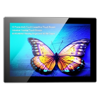 10 จุด Multi-Touch Capacitive Touch Screen Industrial Touch Monitor กับมุมมอง 85/85/80/80 และสี 16.7M
